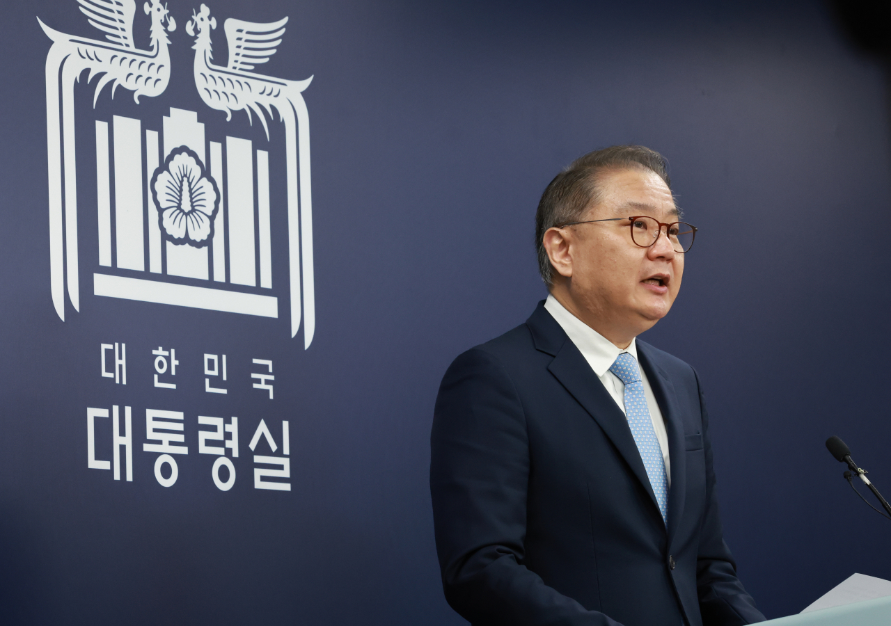 박상욱 대통령실 과학기술수석이 3일 서울 용산 대통령실 청사에서 연구개발(R&D) 지원 개혁 방향에 대한 브리핑을 하고 있다. [연합]