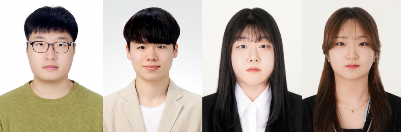 대학원 대통령장학금에 선정된 DGIST 학생들. 신희재(왼쪽부터), 마현종 석박사통합과정, 김지유 석사과정, 남채린 석박사통합과정.[DGIST 제공]