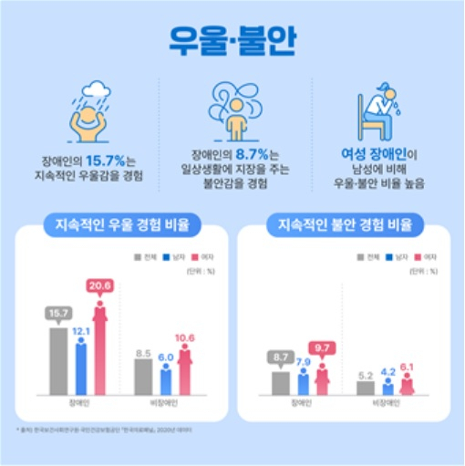 ‘통계로 보는 장애인의 정신건강’[한국장애인개발원 자료]