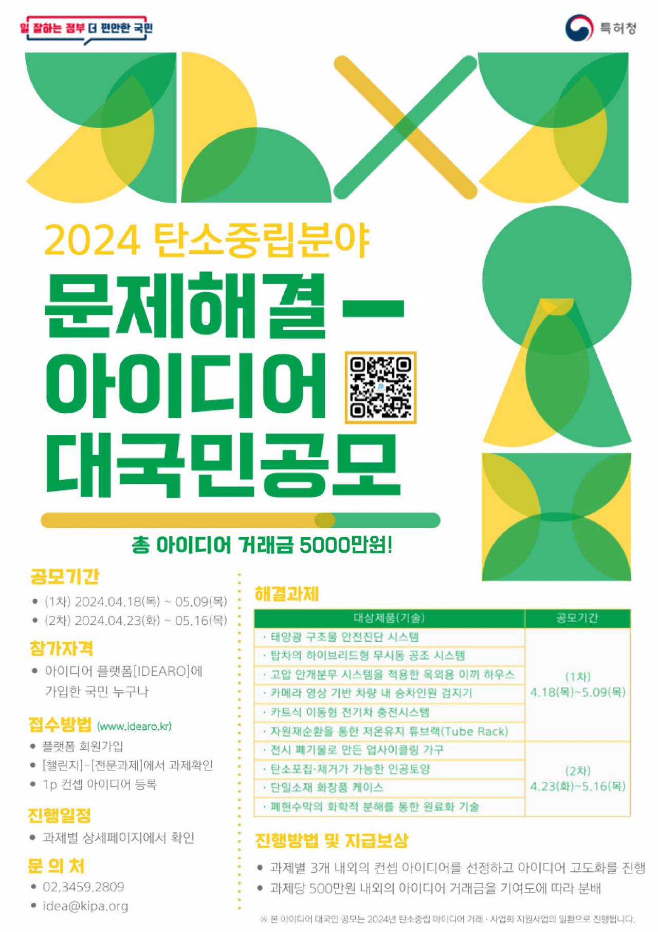 2024 탄소중립분야 문제해결 아이디어 대국민 공모 포스터