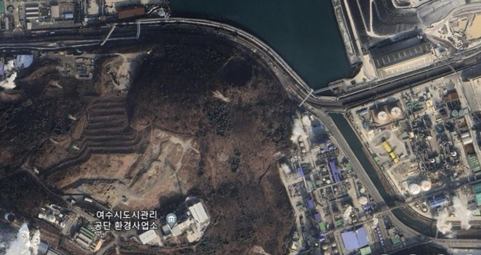 여수산단 인근 소각장 1순위 예정 부지. [구글지도]
