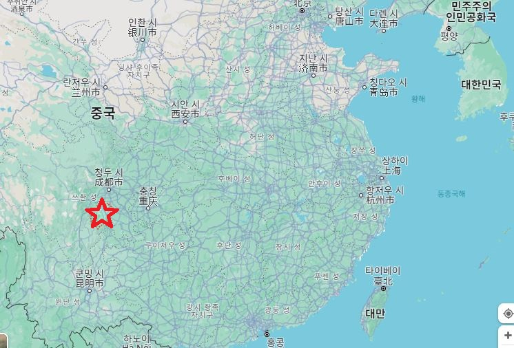 마라탕은 어디서 왔을까요. 중국 쓰촨 지역의 러산시가 마라탕의 고향이라고 전해집니다. [구글 지도]