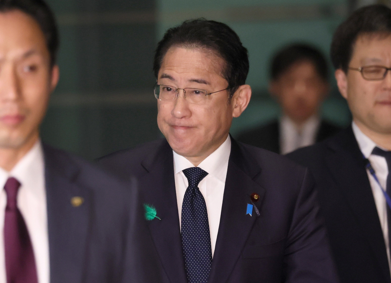 기시다 후미오(가운데) 일본 총리 [EPA]