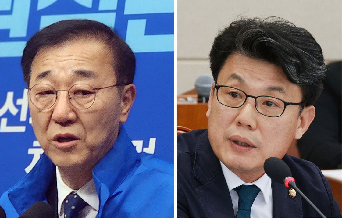 더불어민주당은 21일 사무총장에 김윤덕 의원(왼쪽), 정책위의장에 진성준 의원을 선임했다고 밝혔다. [연합]