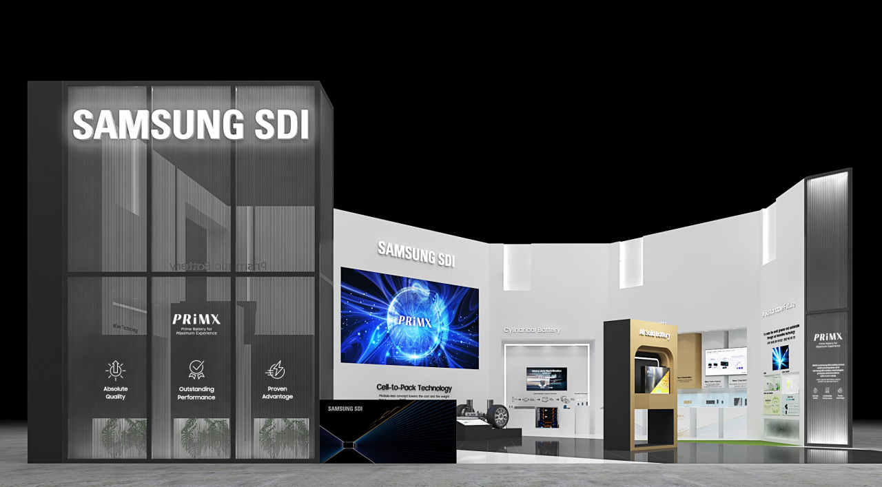 서울 강남구 코엑스에서 열리는 ‘제37회 세계전기자동차 학술대회 및 전시회(EVS37)’에서 삼성SDI의 부스 조감도 [삼성SDI 제공]
