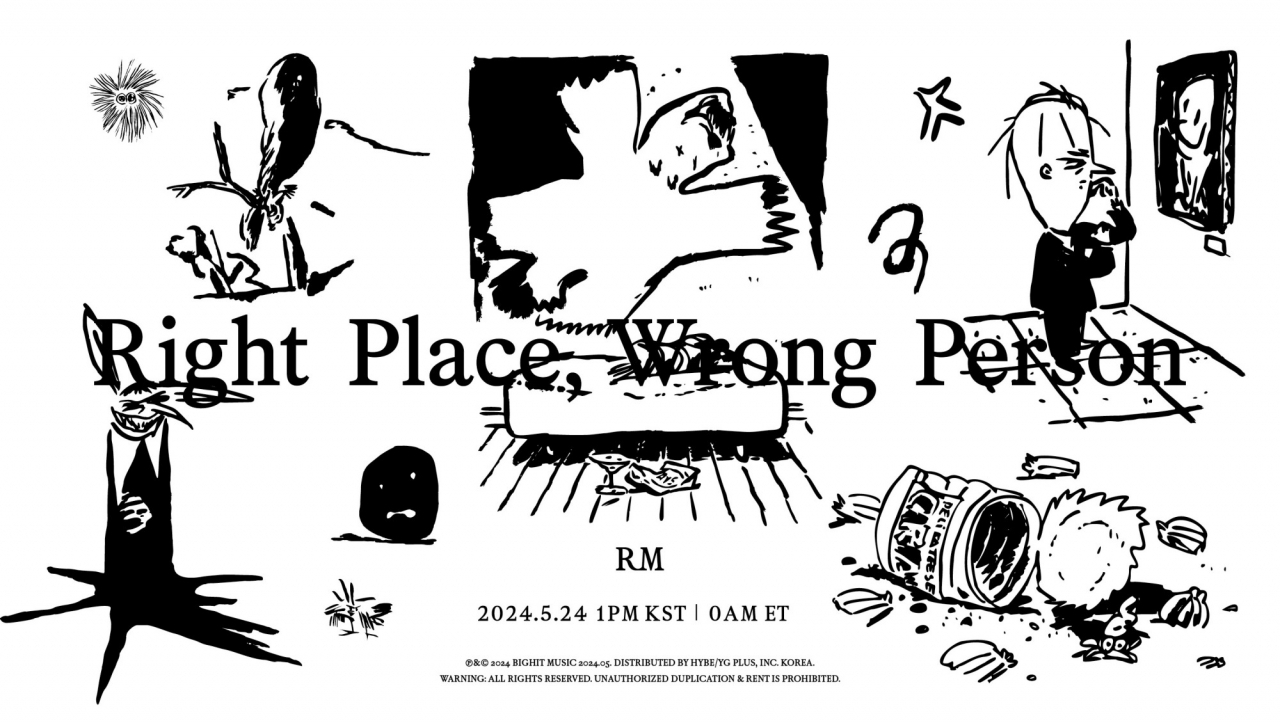 An image of RM's second solo album, "Right Place, Wrong Person" (Big Hit Music)