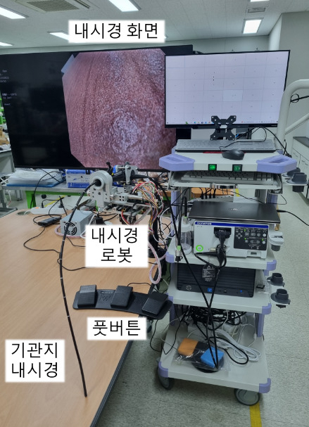 한국기계연구원이 개발한 기관지 내시경 로봇 시스템.[한국기계연구원 제공]