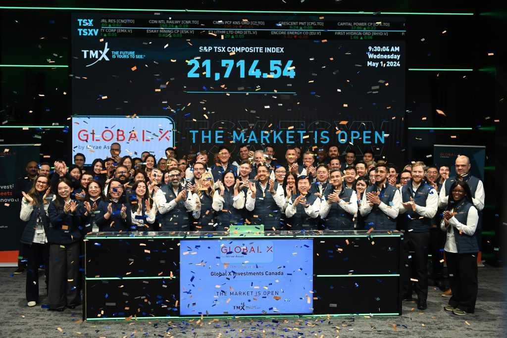 Global X Canada는 현지 시간 1일 캐나다 토론토 증권거래소에서 리브랜딩 기념 마켓 오픈 세레모니(Market Open Ceremony)를 진행했다. [미래에셋자산운용]