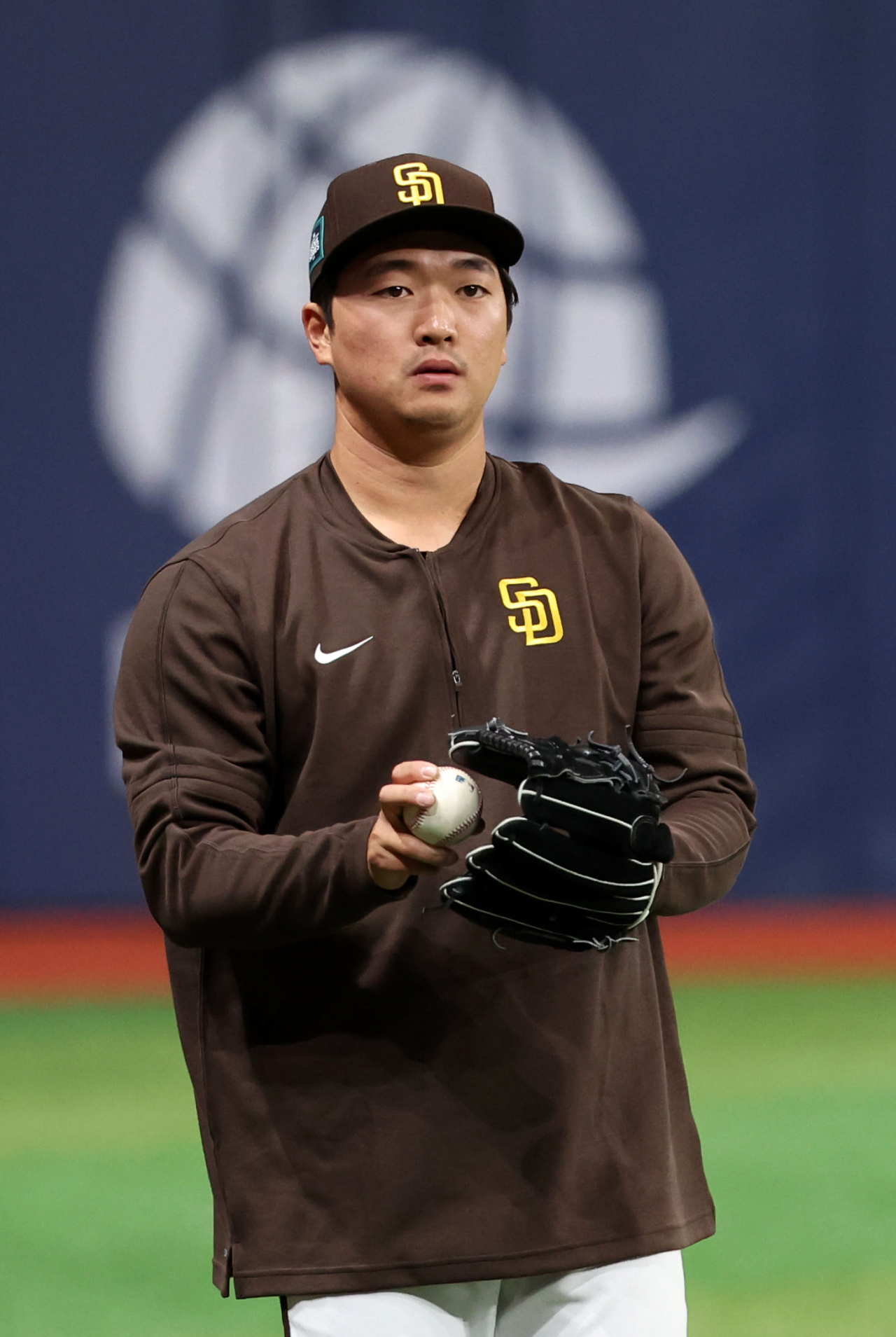 샌디에이고 파드레스 고우석이 지난 3월 서울 구로구 고척스카이돔에서 MLB 서울시리즈 LA 다저스와의 개막전을 하루 앞두고 훈련을 하는 모습. [뉴시스]