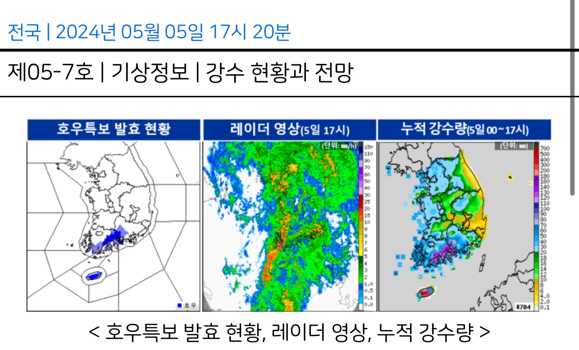 전남에 호우특보[기상청 제공]