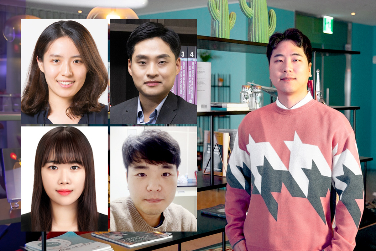 김지윤(윗줄 왼쪽부터), 차채녕 교수, 최준규 연구원, 이아영(아랫줄 왼쪽분터), 김선태 연구원.[UNIST 제공]