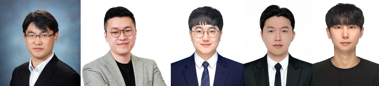 윤명한(왼쪽부터) GIST 교수, 박민혁 서울대 교수, 최준규 GIST 박사, 이상우 GIST 석사, 김세현 서울대 박사과정. [GIST 제공]