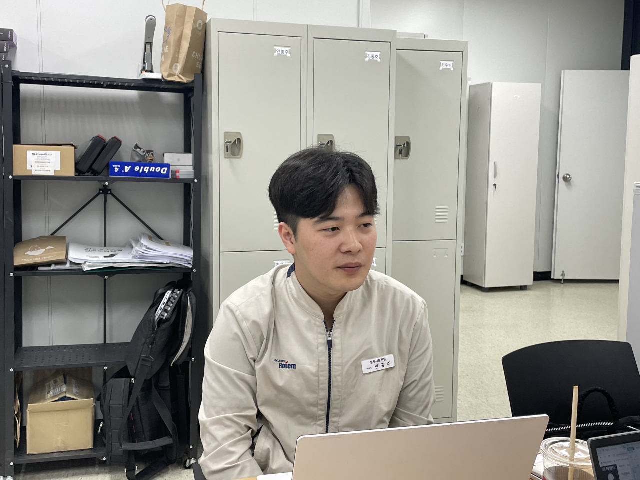 안흥주 현대로템 매니저가 동탄역에 위치한 GTX-A 사무실에서 헤럴드경제와의 인터뷰하고 있다. [현대로템 제공]