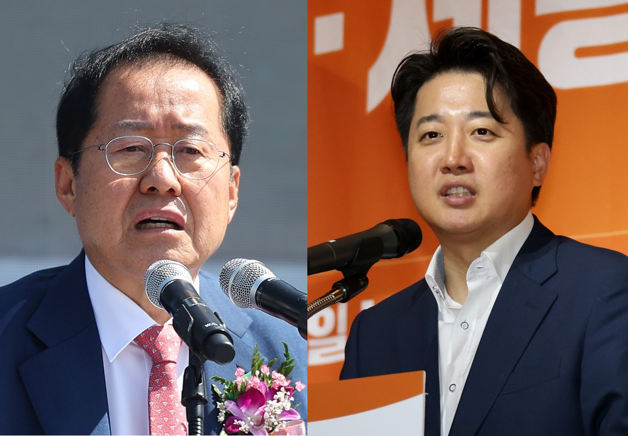 홍준표(왼쪽) 대구시장과 이준석 개혁신당 대표. [연합]