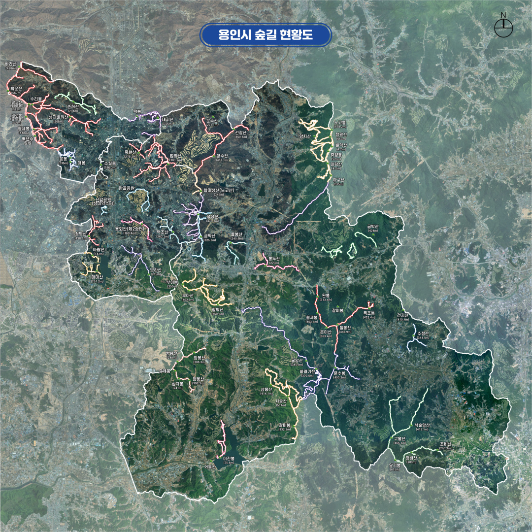 용인특례시 숲길 현황도.[용인시 제공]