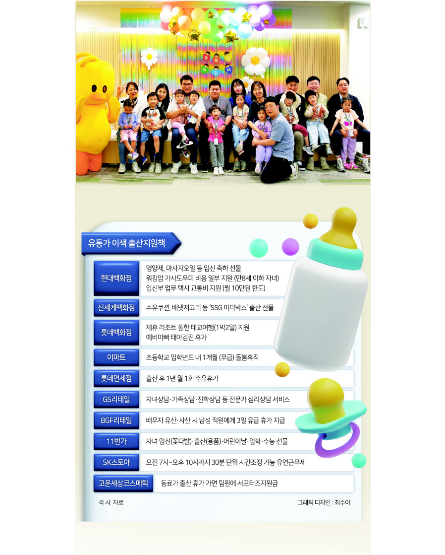 GS리테일 임직원과 사내어린이집 원아들이 최근 진행한 임직원 자녀 초청 행사에 참여한 모습 [GS리테일 제공]
