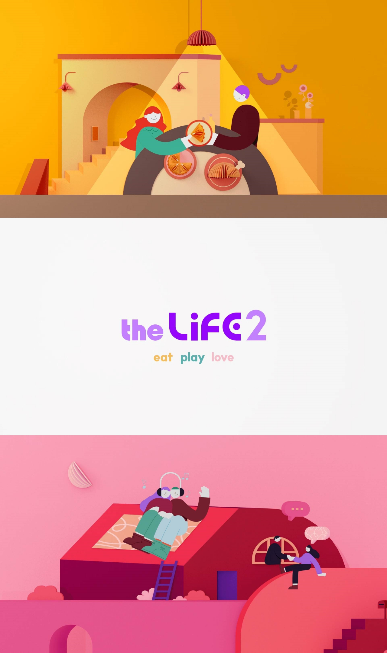 더라이프2 채널 슬로건 ‘EAT, PLAY, LOVE’ 이미지 [LG헬로비전 제공]