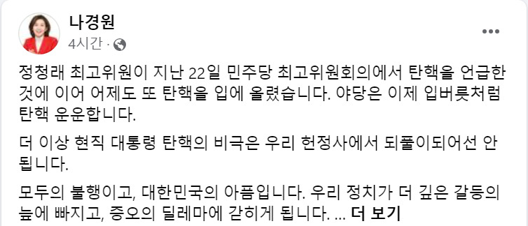 나경원 국민의힘 의원 페이스북.