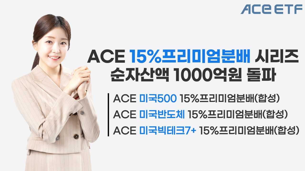 한투운용, 커버드콜 ACE ETF 3종 순자산액 1000억원 돌파 [투자360]