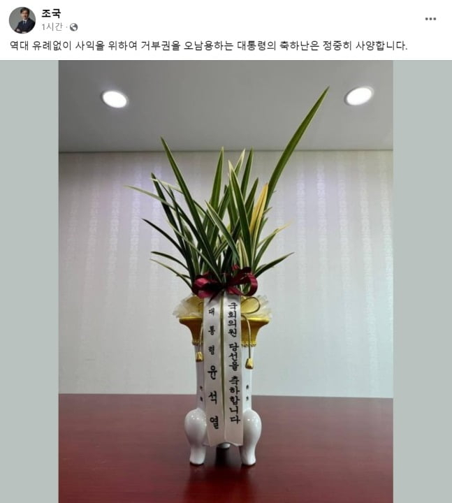 [조국 조국혁신당 대표 페이스북 캡쳐]