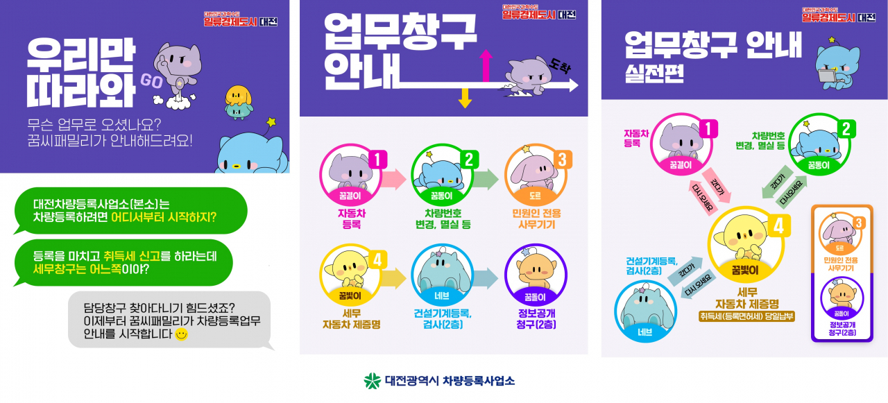 꿈씨패밀리가 지원하는 차량등록업무 안내 홍보이미지.