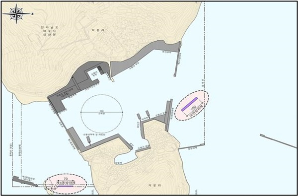 거문도 방파제 건설 위치도.