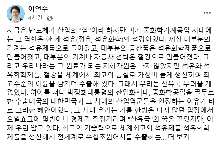이언주 더불어민주당 의원 페이스북.