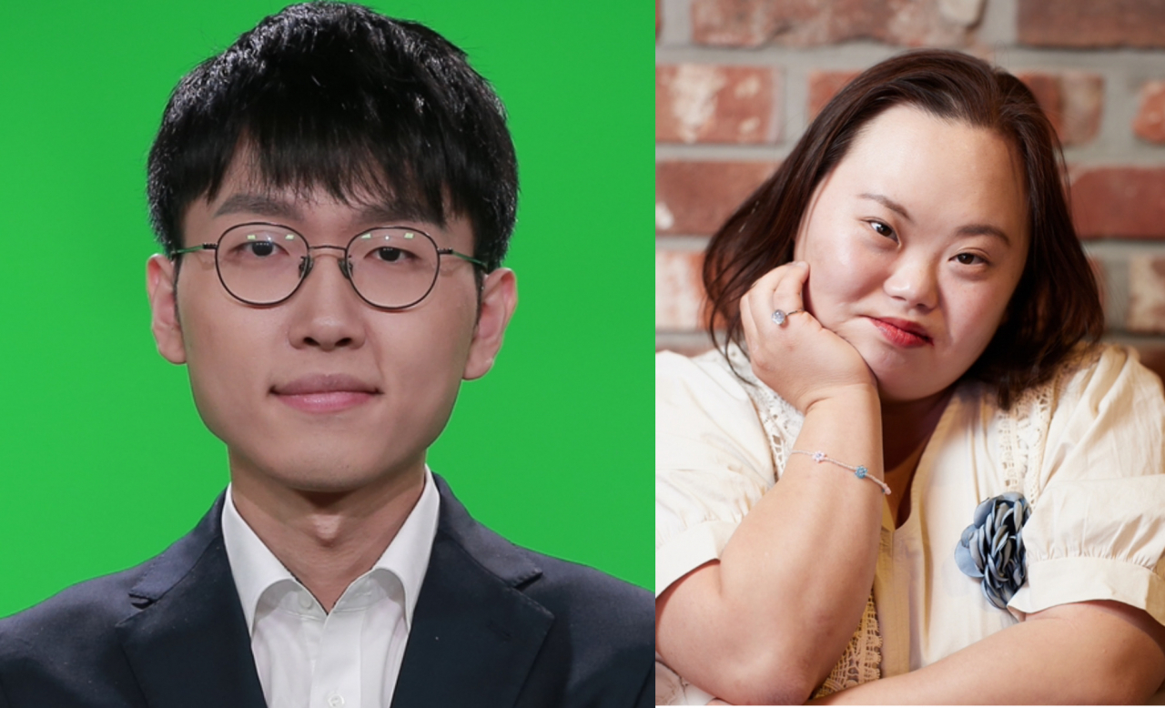 신진서 9단(왼쪽)과 정은혜 작가[사진=포니정재단 제공]