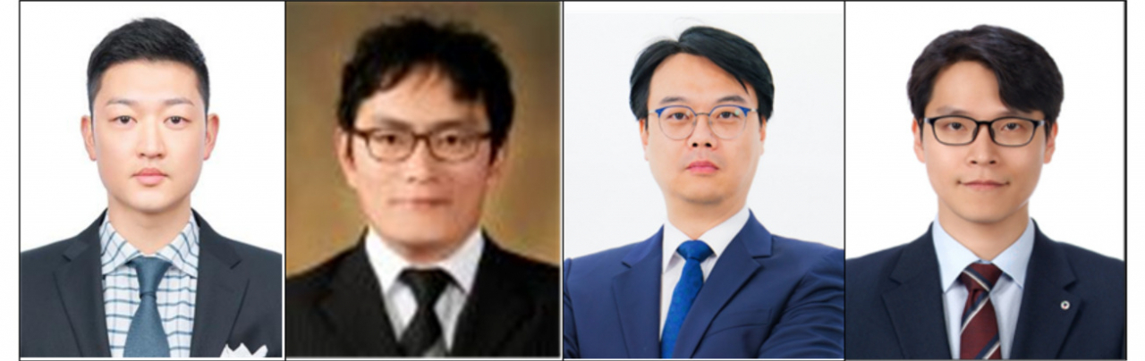 이번 연구를 수행한 공동연구진. 김재호(왼쪽부터) 한국재료연구원 김재호송명관 박사, 오진우 부산대학교 교수, 최진우 공주대학교 교수.[한국재료연구원 제공]