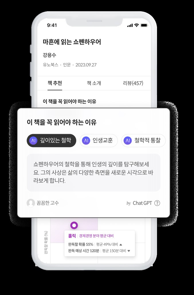 밀리의서재 'AI 스마트 키워드' 화면. 밀리의서재 제공