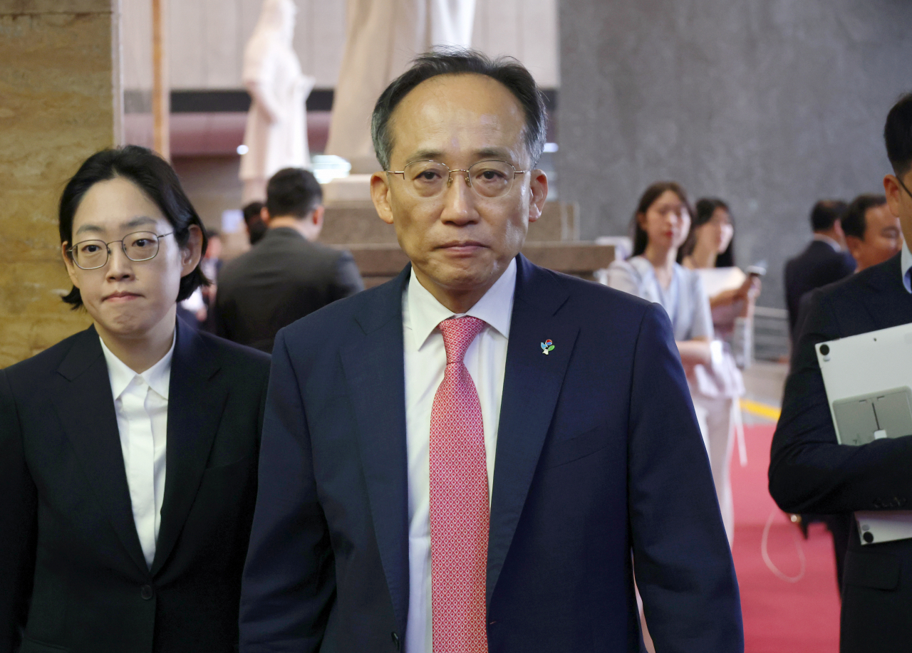 추경호 국민의힘 추경호 원내대표가 13일 오전 국회에서 열린 의회정치 원상복구 의원총회에 참석하기 위해 이동하고 있다. [연합]