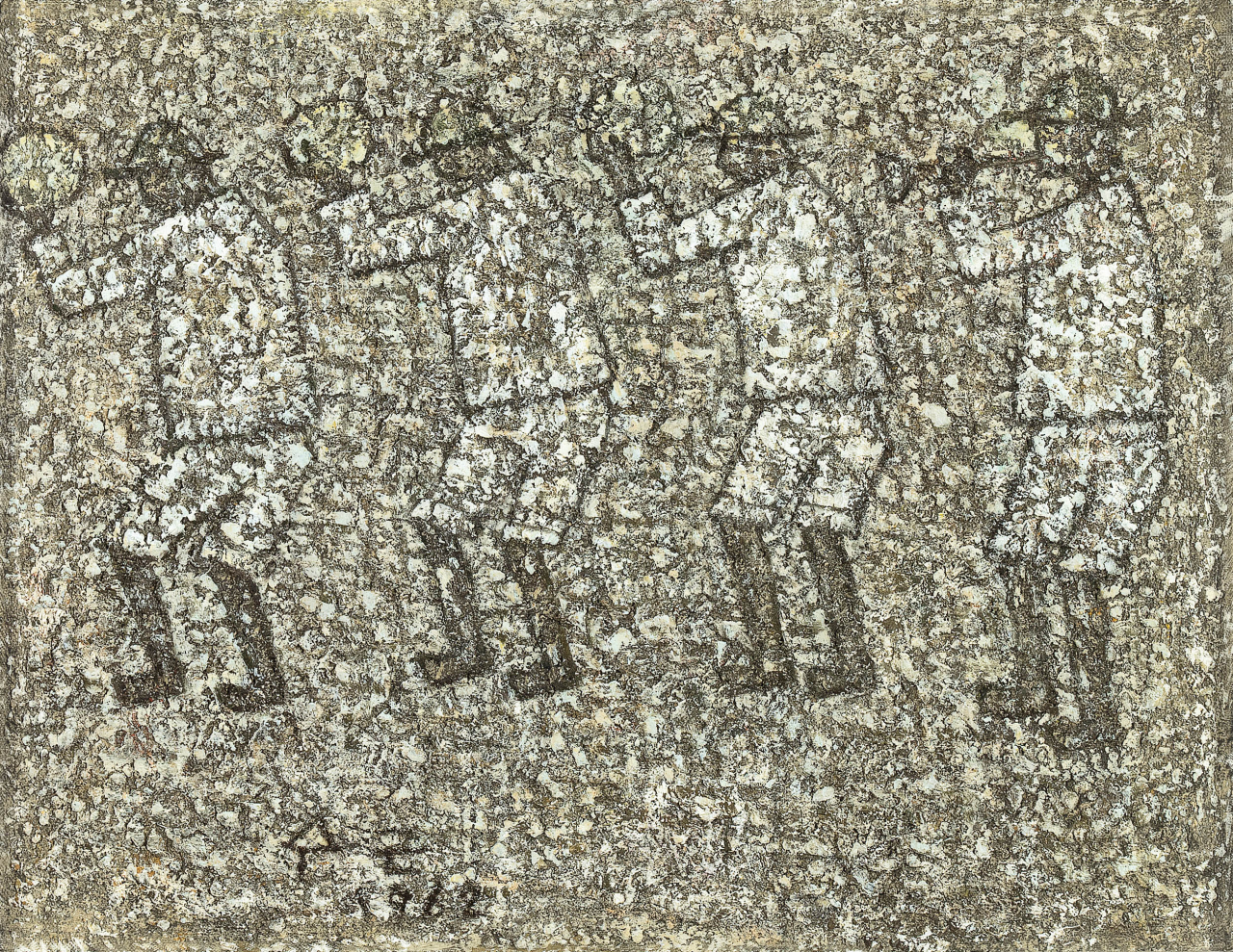 박수근, 농악, 1962년. [케이옥션]