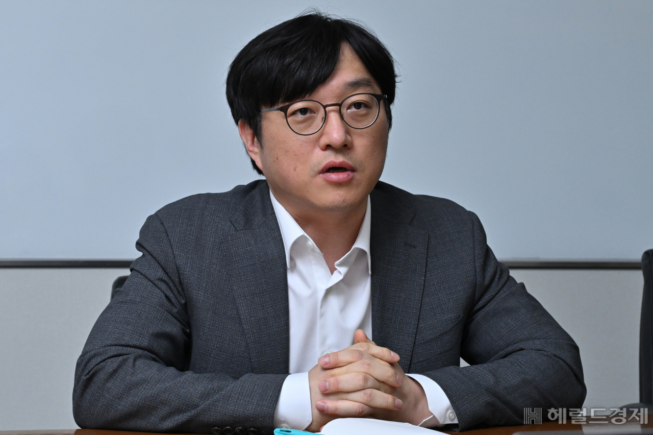 한화오션 특수선기본설계팀 황인준 팀장이 14일 오후 서울 중구 한화오션 서울사무소에서 헤럴드경제와 인터뷰를 하고 있다. 임세준 기자
