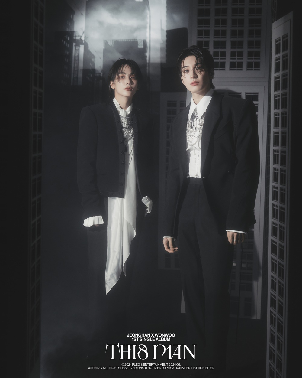 세븐틴 정한x원우가 K-팝 역대 유닛 앨범 초동 판매량 1위를 달성했다. [플레디스엔터테인먼트 제공]