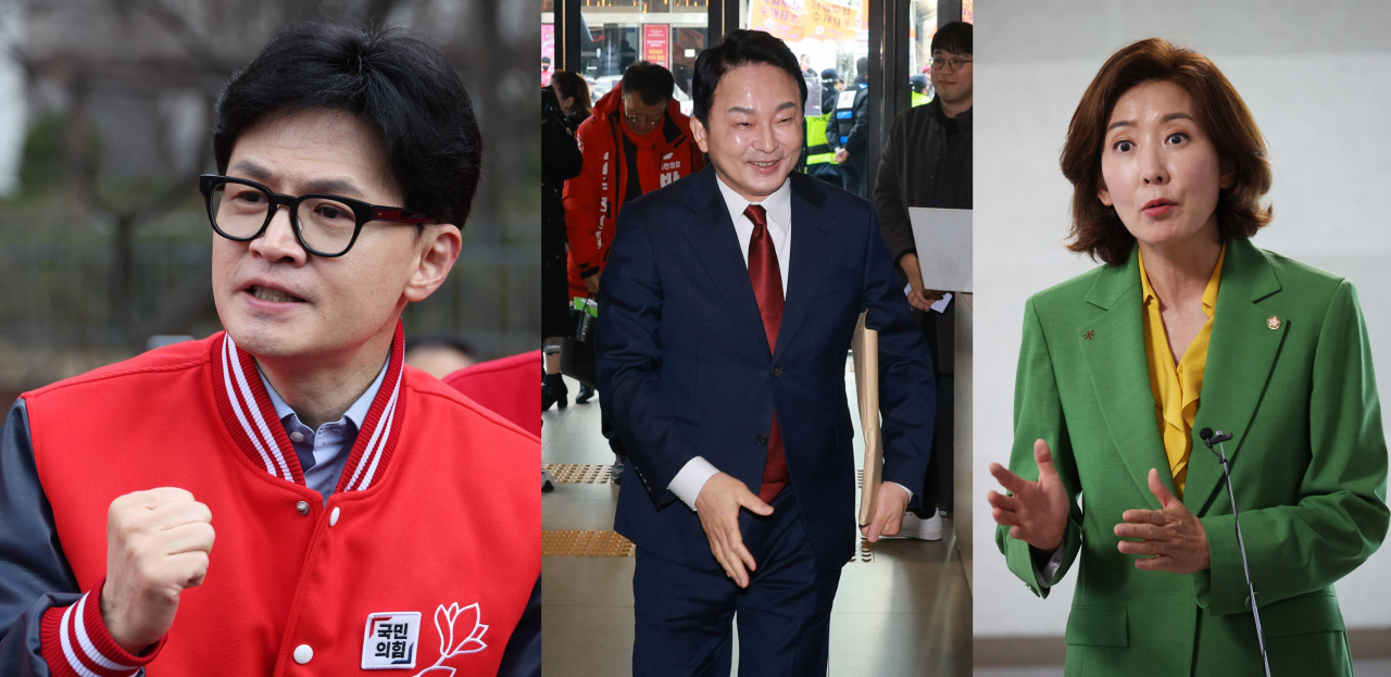 한동훈 전 국민의힘 비상대책위원장, 원희룡 전 국토교통부 장관, 나경원 국민의힘 의원.