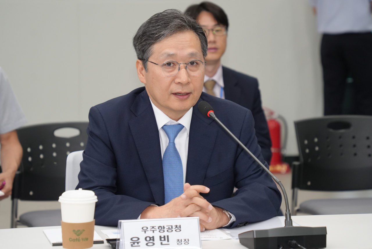 윤영빈 우주항공청장이 25일 열린 우주과학탐사 부문 기업 관계자들과의 간담회에서 발언하고 있다.[우주항공청 제공]