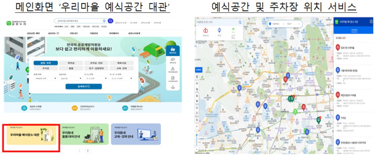 공유누리 플랫폼 내 예식공간 예약서비스 이용방법[행정안전부 제공]