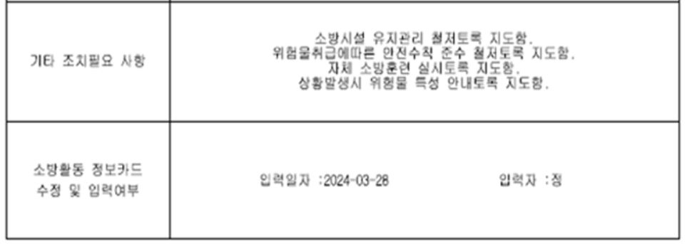 남양119센터가 지난 3월 28일 진행한 리튬전지 공장 아리셀 공장을 대상으로 진행한 소방활동자료조사. [위성곤 의원실 제공]