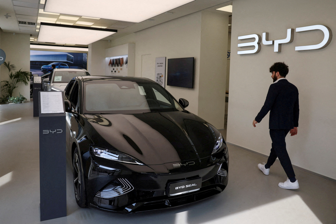 이탈리아 밀라노의 비야디(BYD) 매장. [로이터]