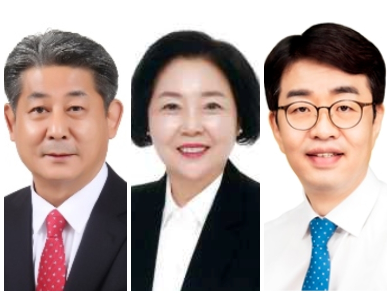 인천시의회 정해권 신임 의장·이선옥 제1부의장·이오상 제2부의장〈사진 좌측부터〉