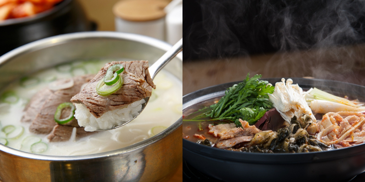 갈비탕(왼쪽)과 전골 [123RF]