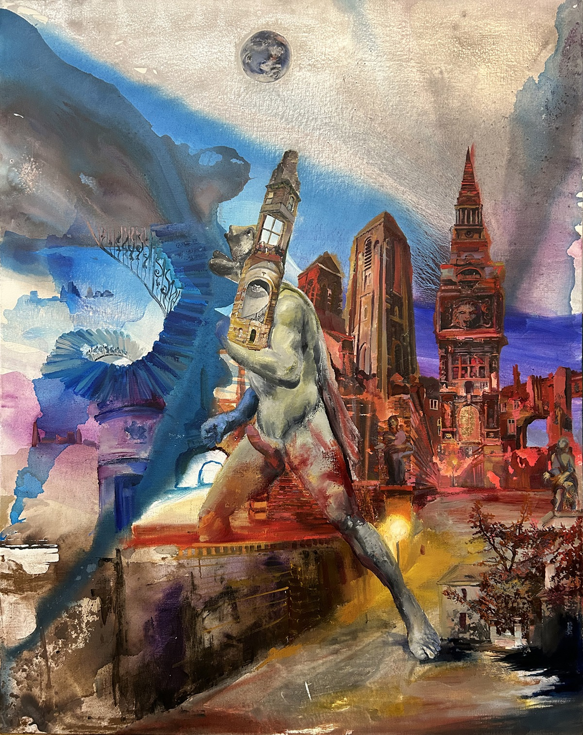 Hero Swallowing Sky, 2023, Oil on canvas. [선화랑]