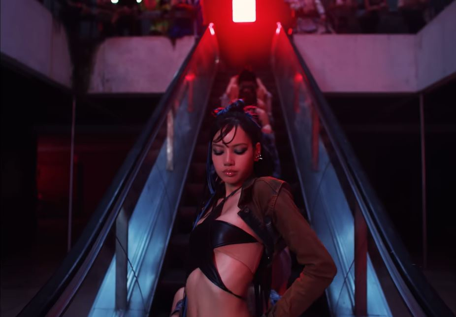 Lisa in the music video for her new single, "Rockstar," released on June 28 (Sony Music Entertainment Korea)