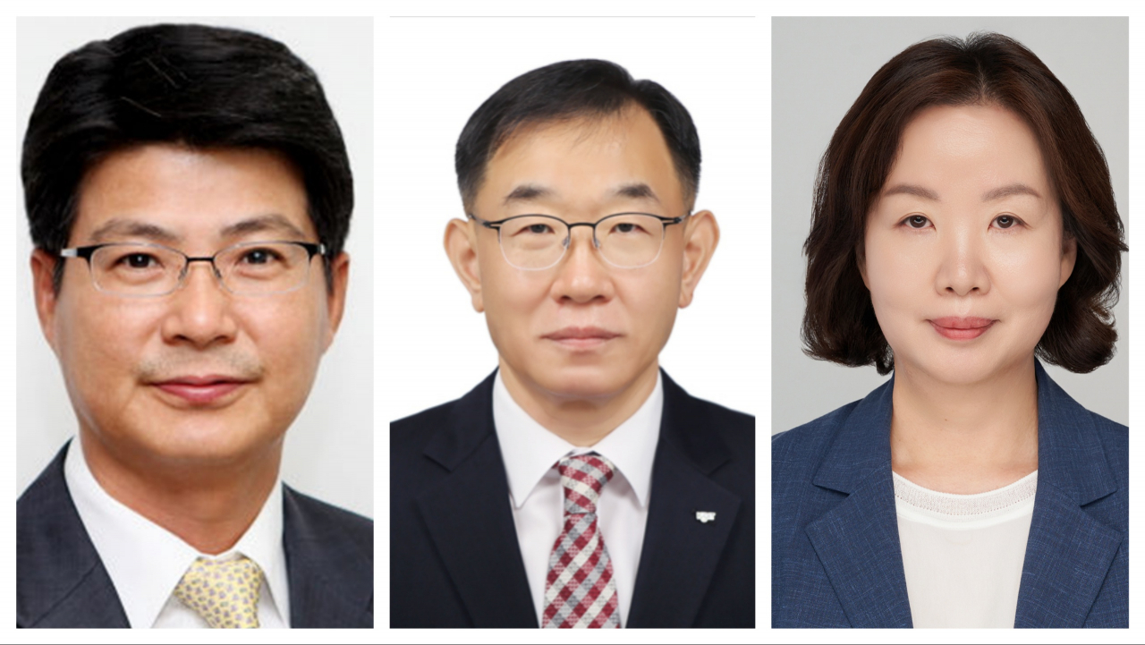 (왼쪽부터)이성주 신임 전무이사, 채병호 신임 상임이사, 염정원 신임 상임이사.[신용보증기금 제공]
