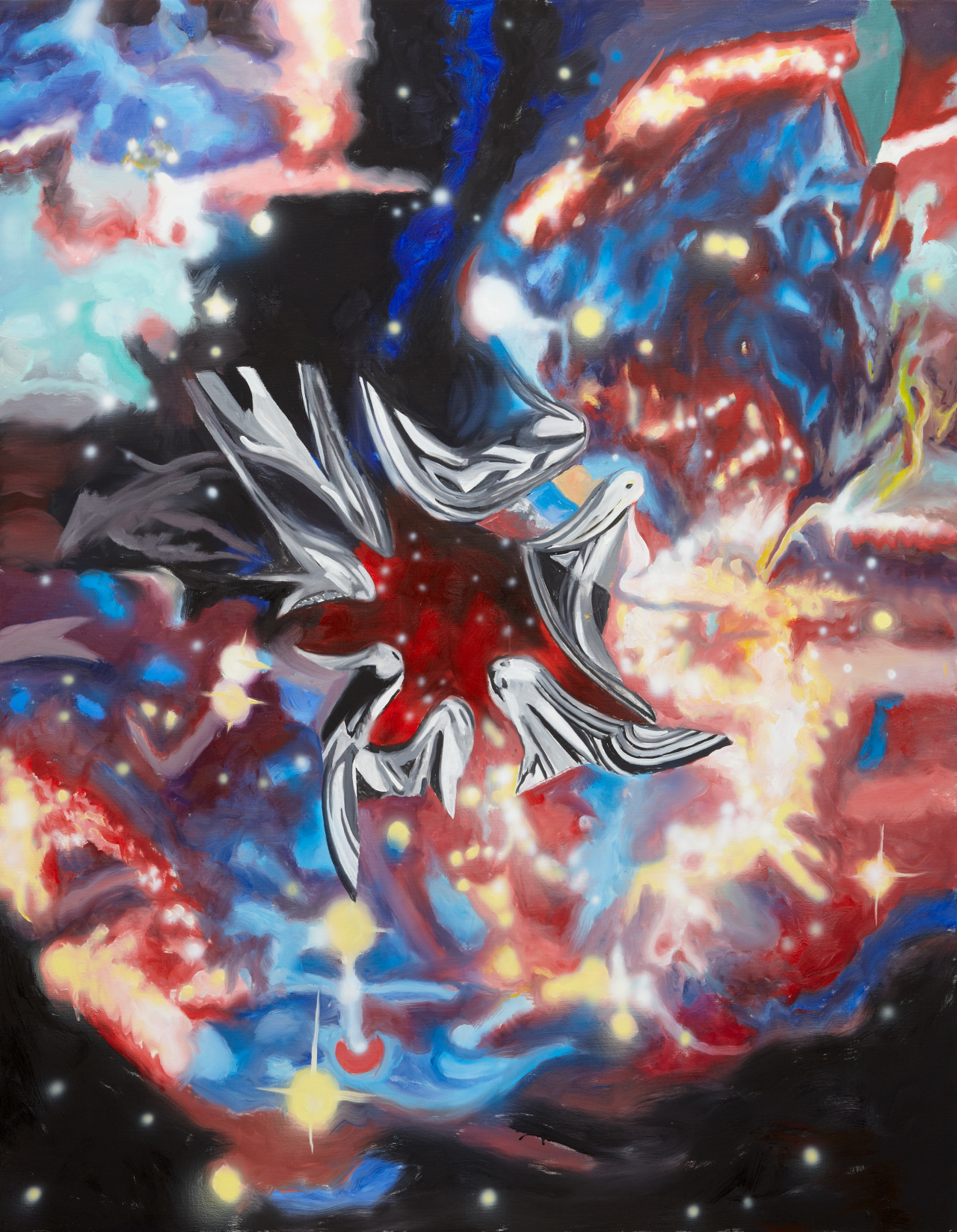 제임스 로젠퀴스트, 수학적 다중우주로 들어가는 입구, 2014, 캔버스에 유채. [2024 James Rosenquist, Inc. / Licensed by Artists Rights Society (ARS), NY]