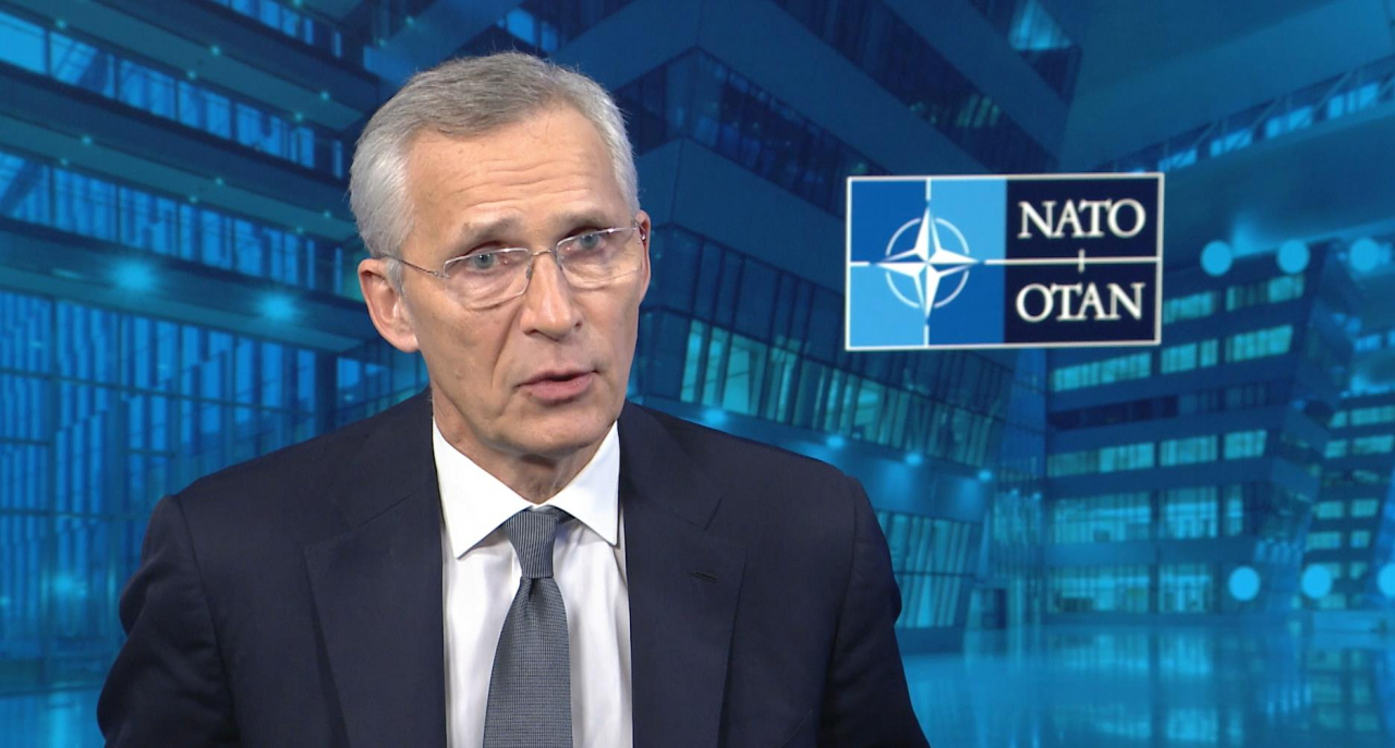 옌스 스톨텐베르그 북대서양조약기구(NATO·나토) 사무총장이 27일(현지시간) 벨기에 브뤼셀 나토 본부에서 연합뉴스와 인터뷰하고 있다. [연합]