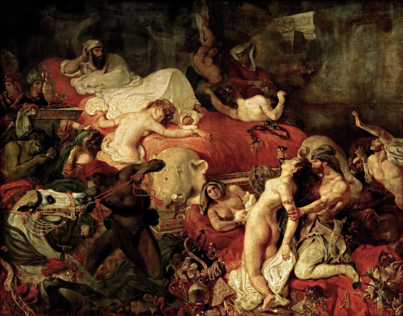 외젠 들라크루아, 사르다나팔루스의 죽음, 1827, 캔버스에 유채, 390x490cm [루브르 박물관]