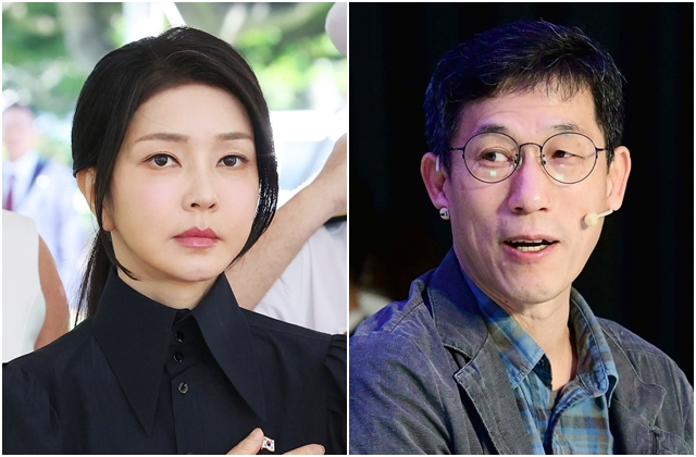 윤석열 대통령 부인 김건희 여사(왼쪽)와 진중권 광운대 특임교수. [뉴시스]