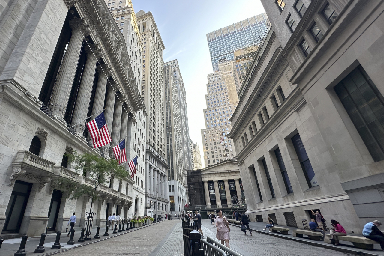 뉴욕증권거래소(NYSE)가 있는 거리 모습. [AP]