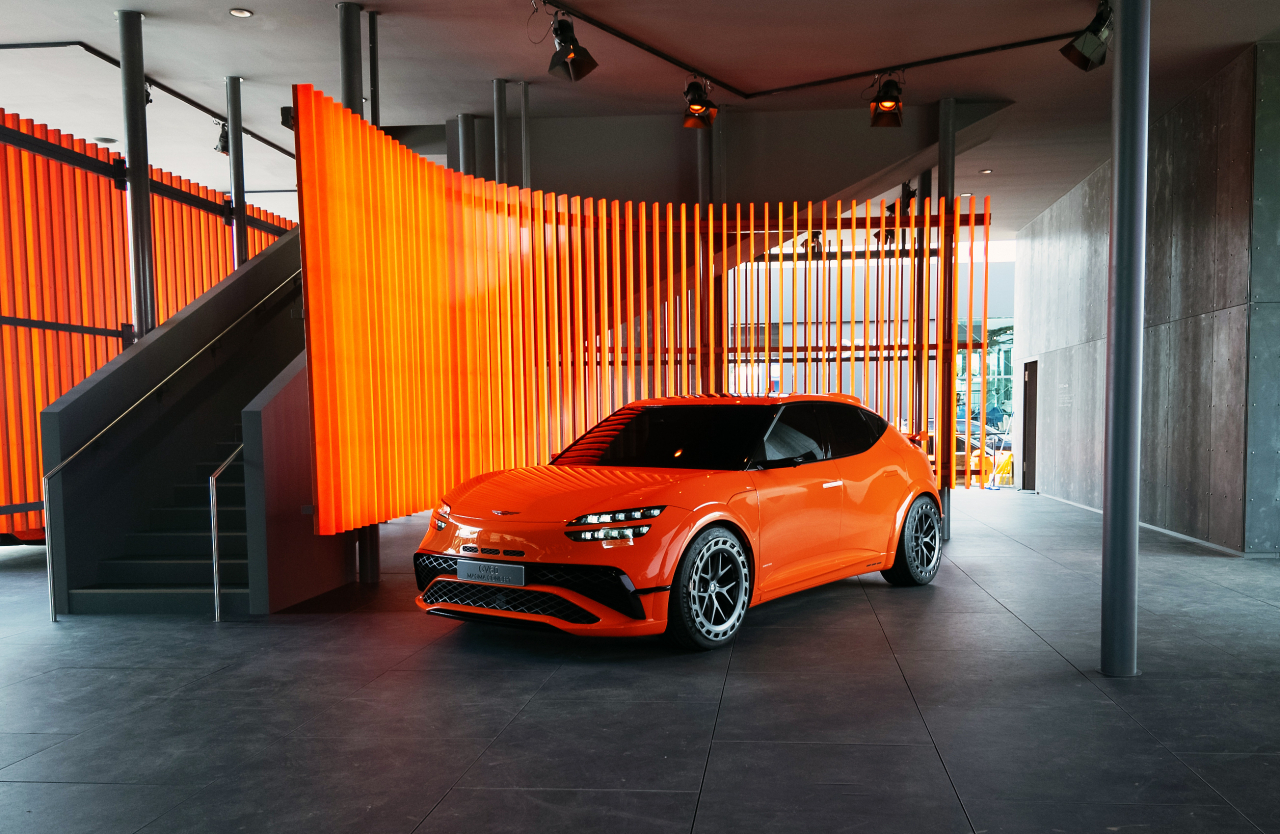 ‘2024 굿우드 페스티벌 오브 스피드(Goodwood Festival of Speed)’에 전시된 제네시스 ‘GV60 마그마 콘셉트’ 차량. [제네시스 제공]